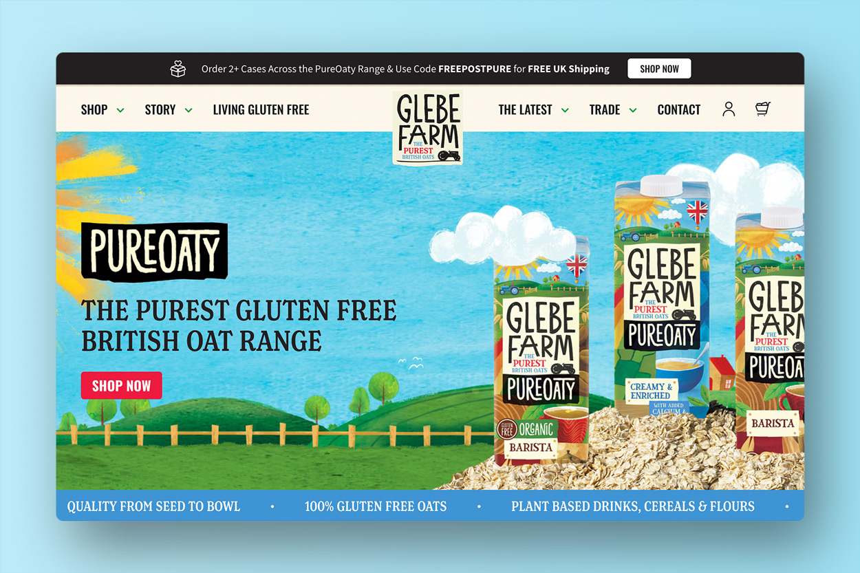 Glebe Farm Foods Homepage Screenshot
