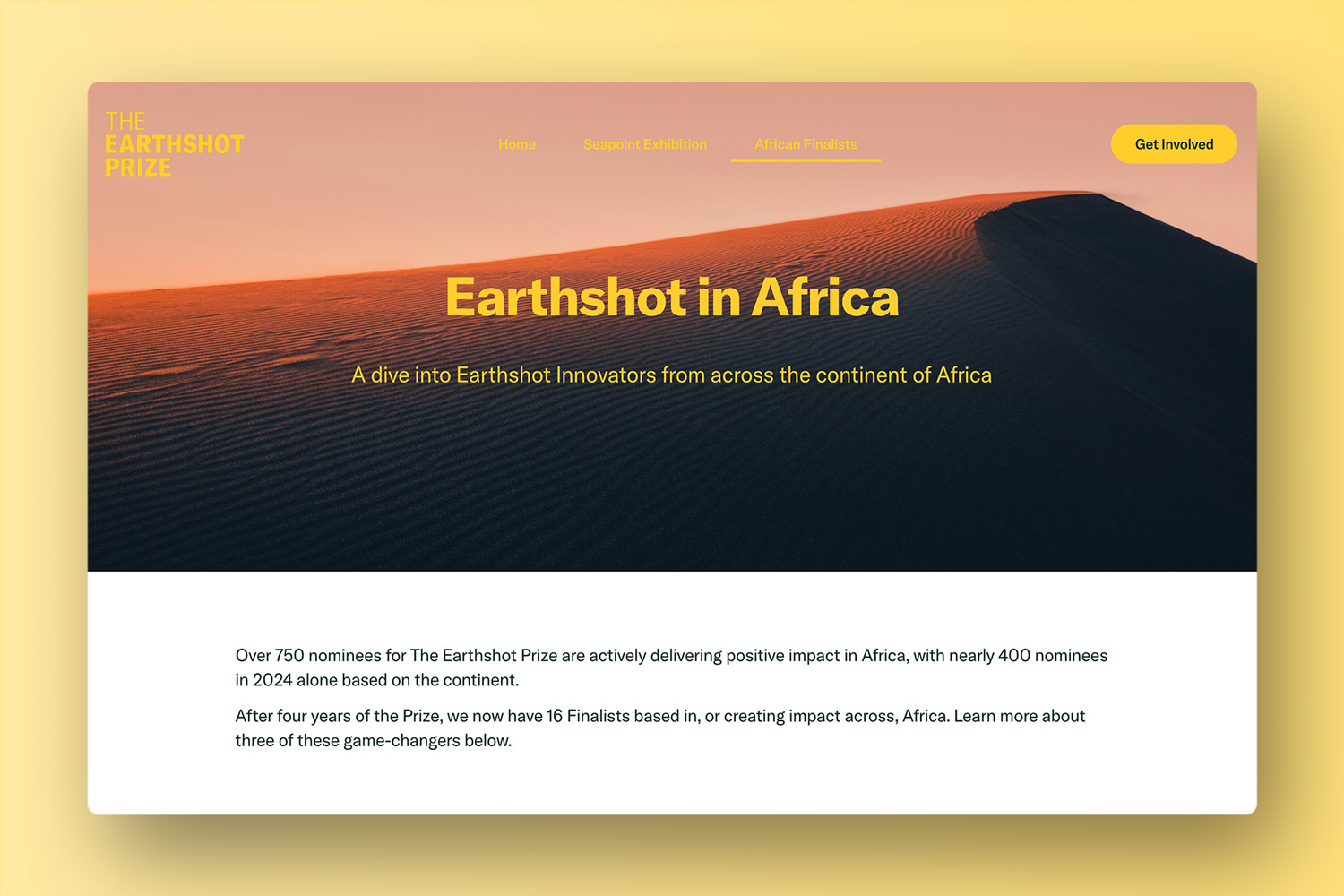 The Earthshot Prize Website Screenshot Homepage