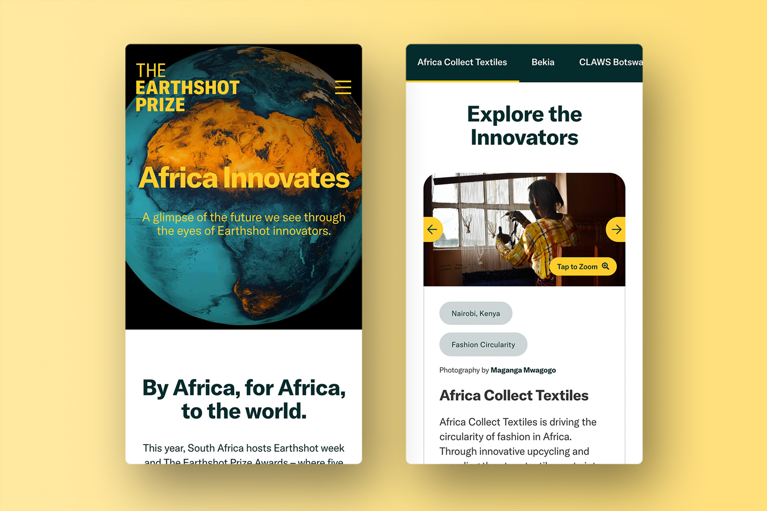 The Earthshot Prize Website Mobile Screenshot