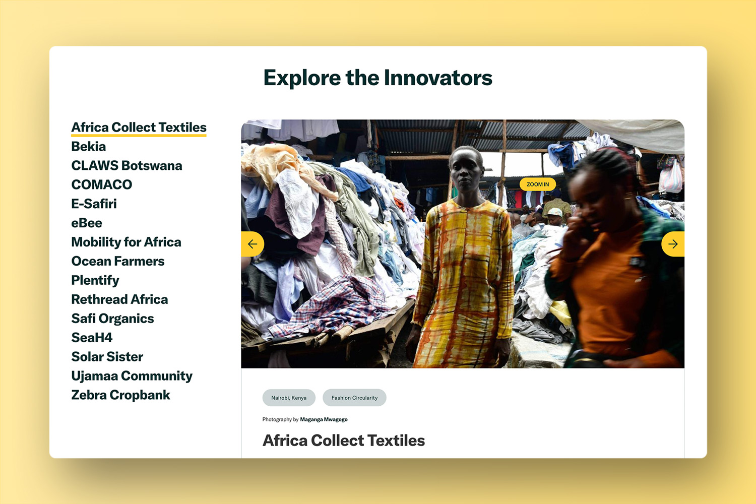 The Earthshot Prize Website Screenshot Innovators Page